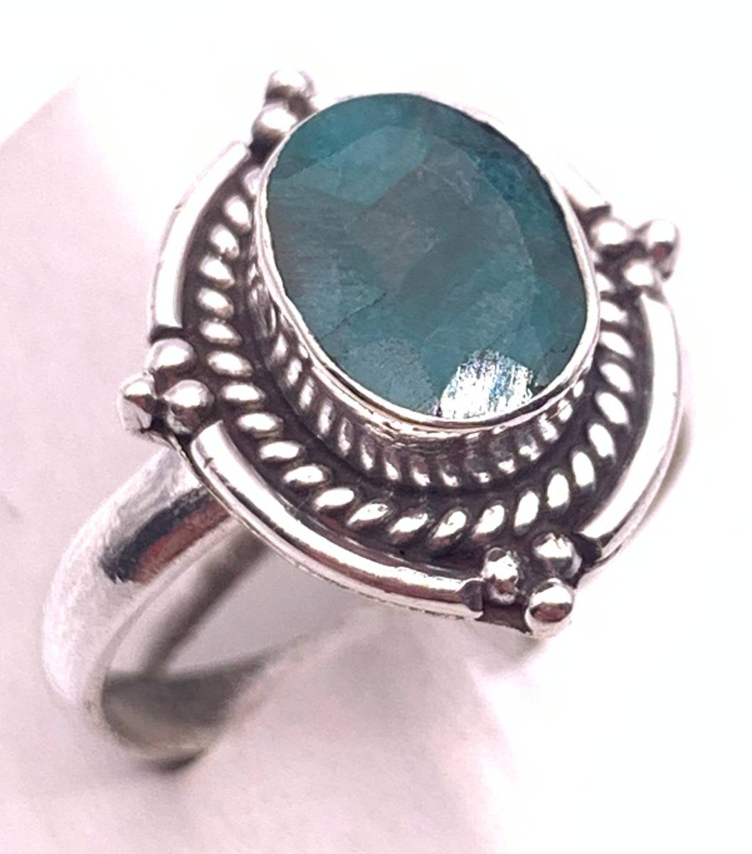 天然石エメラルド silver925リング☆12号 , 18.5号拍卖