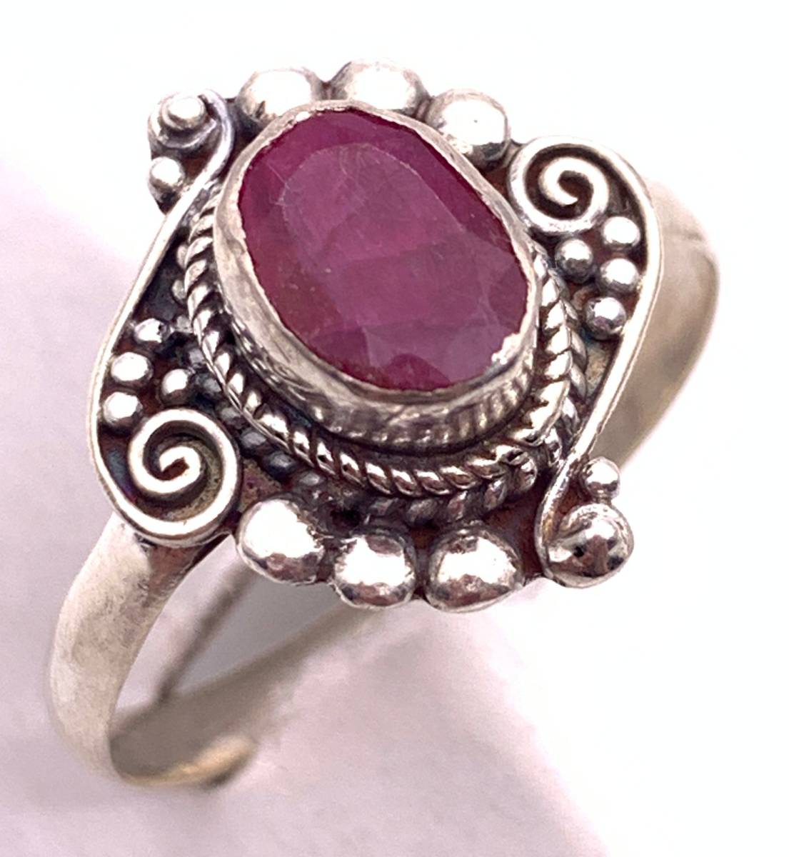 天然石ルビー silver925リング☆17.5号拍卖