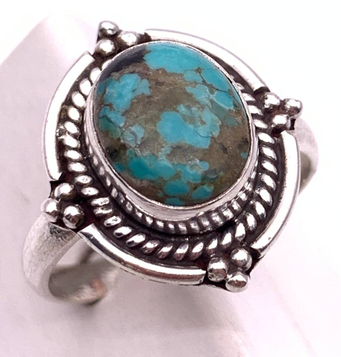 天然石ターコイズ silver925リング☆14号拍卖