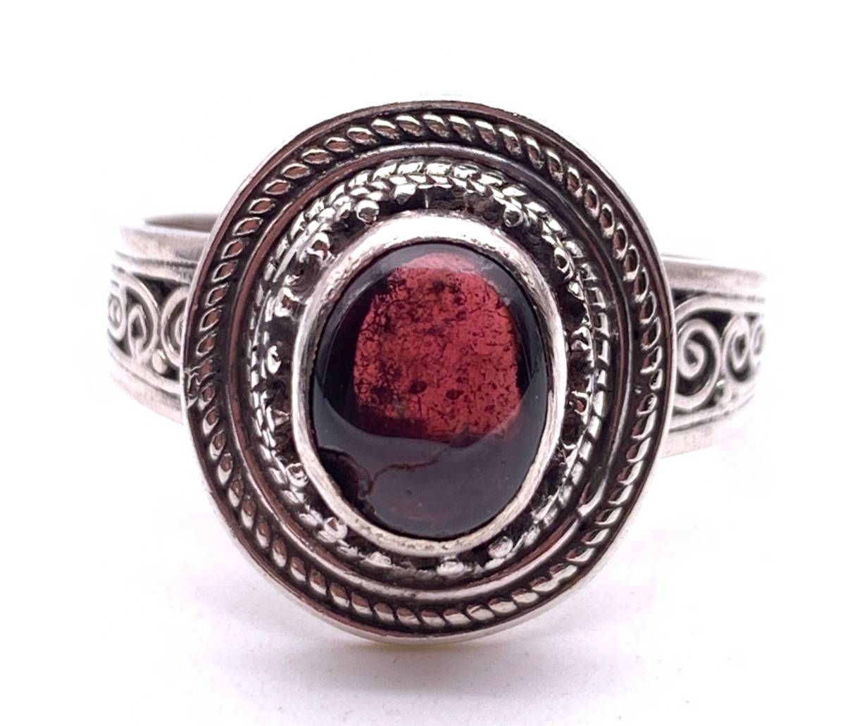 天然石ガーネット silver925リング☆17号拍卖