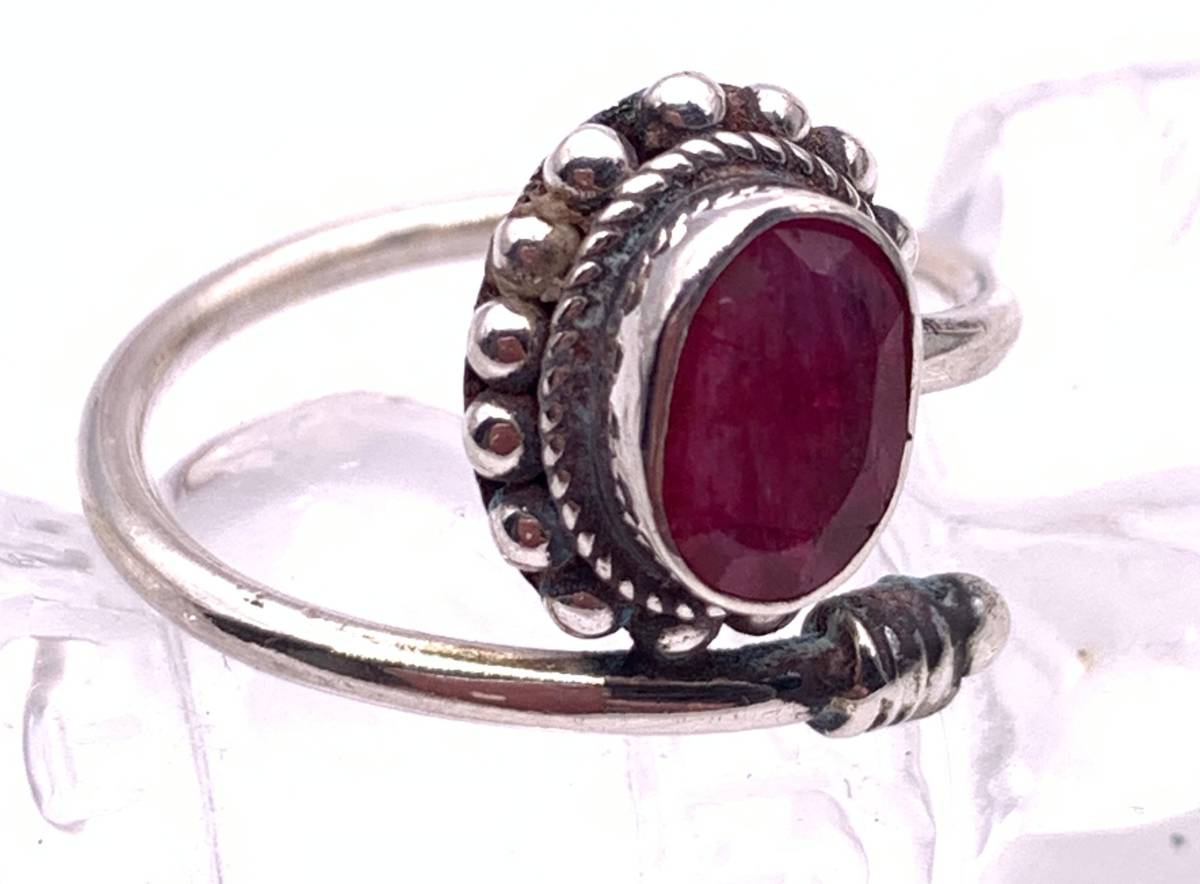 天然石ルビー silver925リング☆11号拍卖