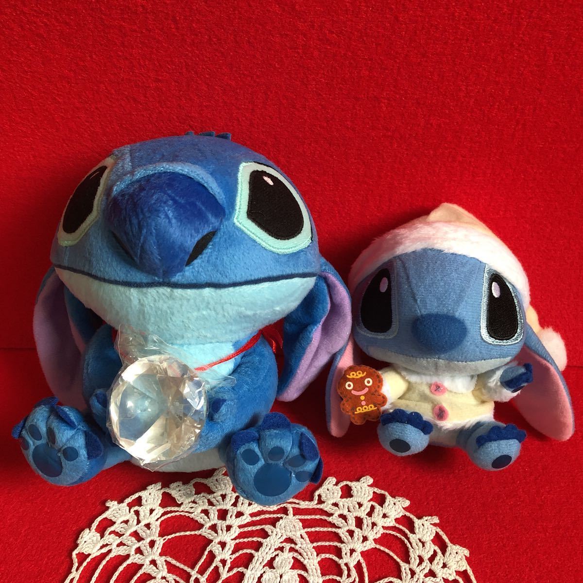 リロ&スティッチ ぬいぐるみ マスコット スティッチ 2点セット ストラップ サンタ 宝石 3D ディズニー Disney 未使用品 激レア拍卖