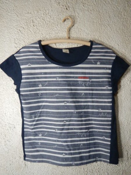 to6703 adidas アディダス レディース 半袖 ボーダー 切り替え デザイン tシャツ 人気 送料格安拍卖