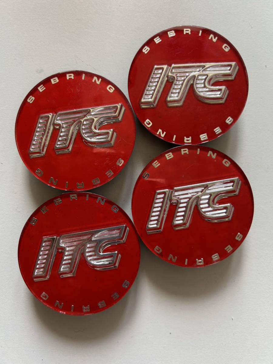 ≪29≫レイズ ITC セブリング レッド センターキャップ 中古 4個セット拍卖