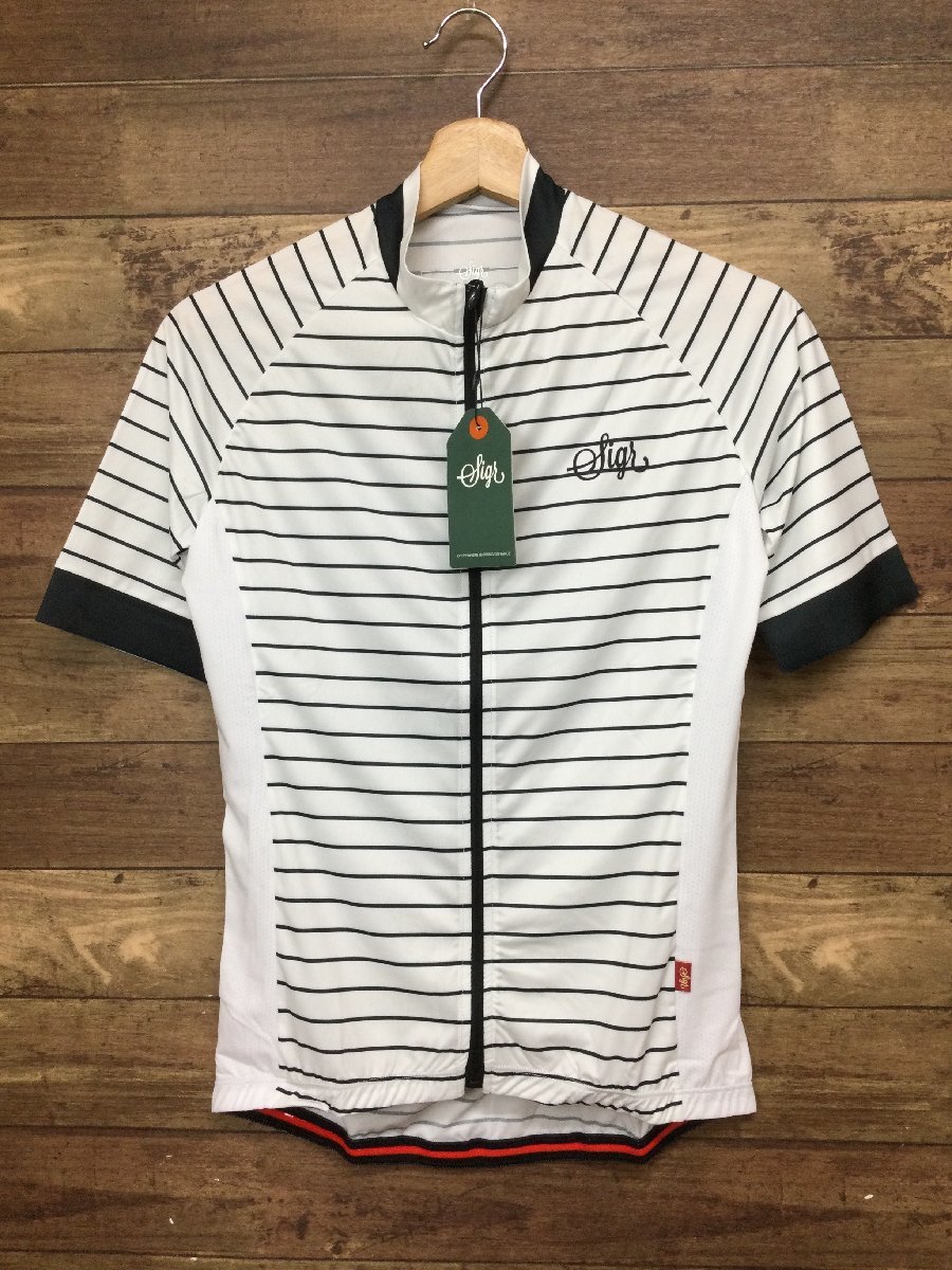 GY471 ★ シーガー Sigr WHITE HORIZON WOMAN 半袖サイクルジャージ 白 XS拍卖