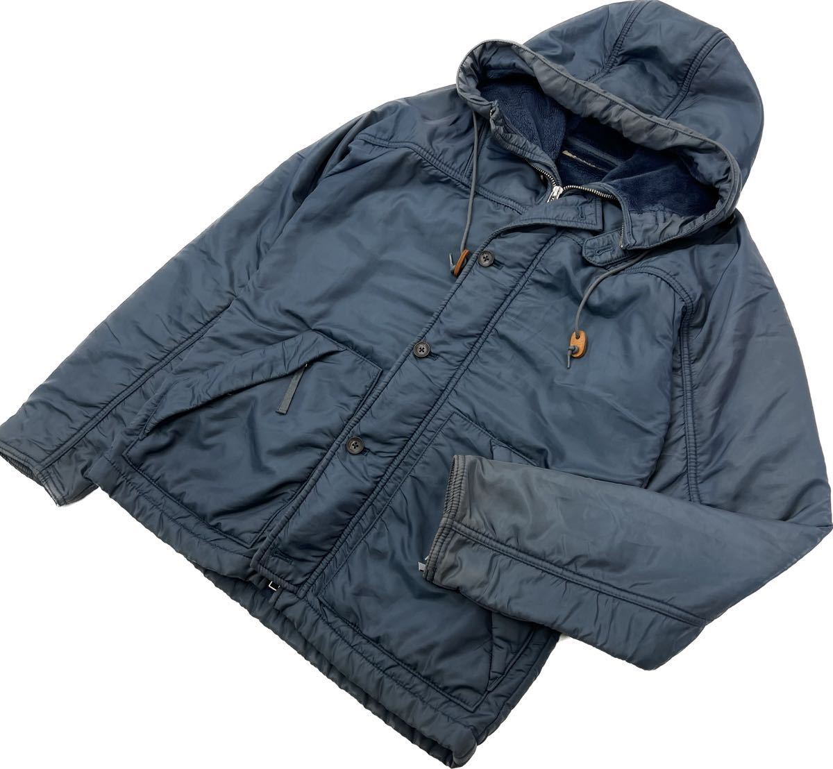 JOURNAL STANDARD ☆ 鉄板の男服◎ 裏ボア モッズコート ネイビー ナイロンジャケット L ミリタリー 古着MIX ジャーナルスタンダード■BL62拍卖