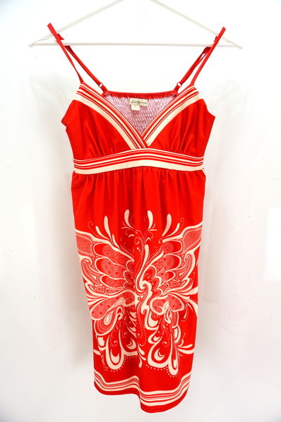 ■フォーエバー21 FOREVER 21 キャミソール / ワンピース ノースリーブ 赤 レッド 花柄 寝巻■E拍卖