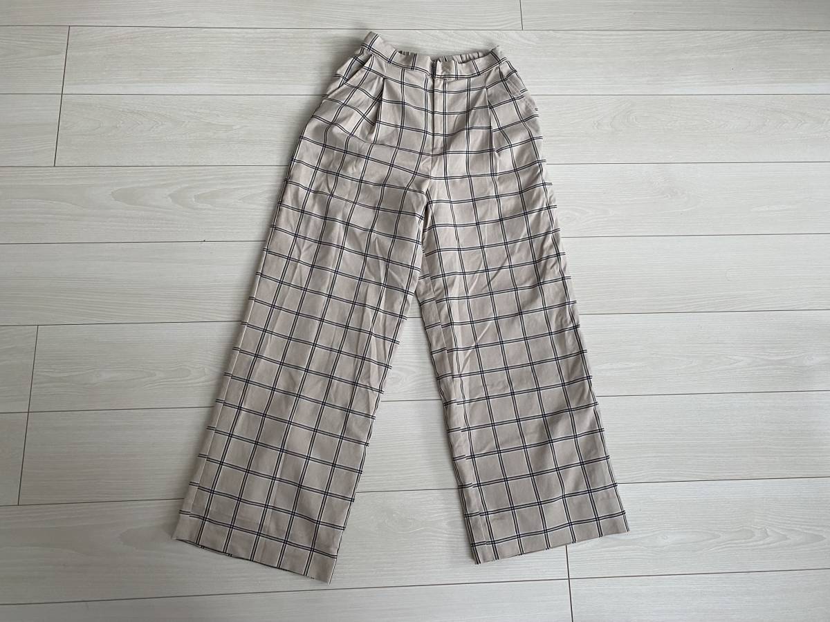 ★SENCE OF PLACE アーバンリサーチ ワイドパンツ チェック柄 Sサイズ★拍卖