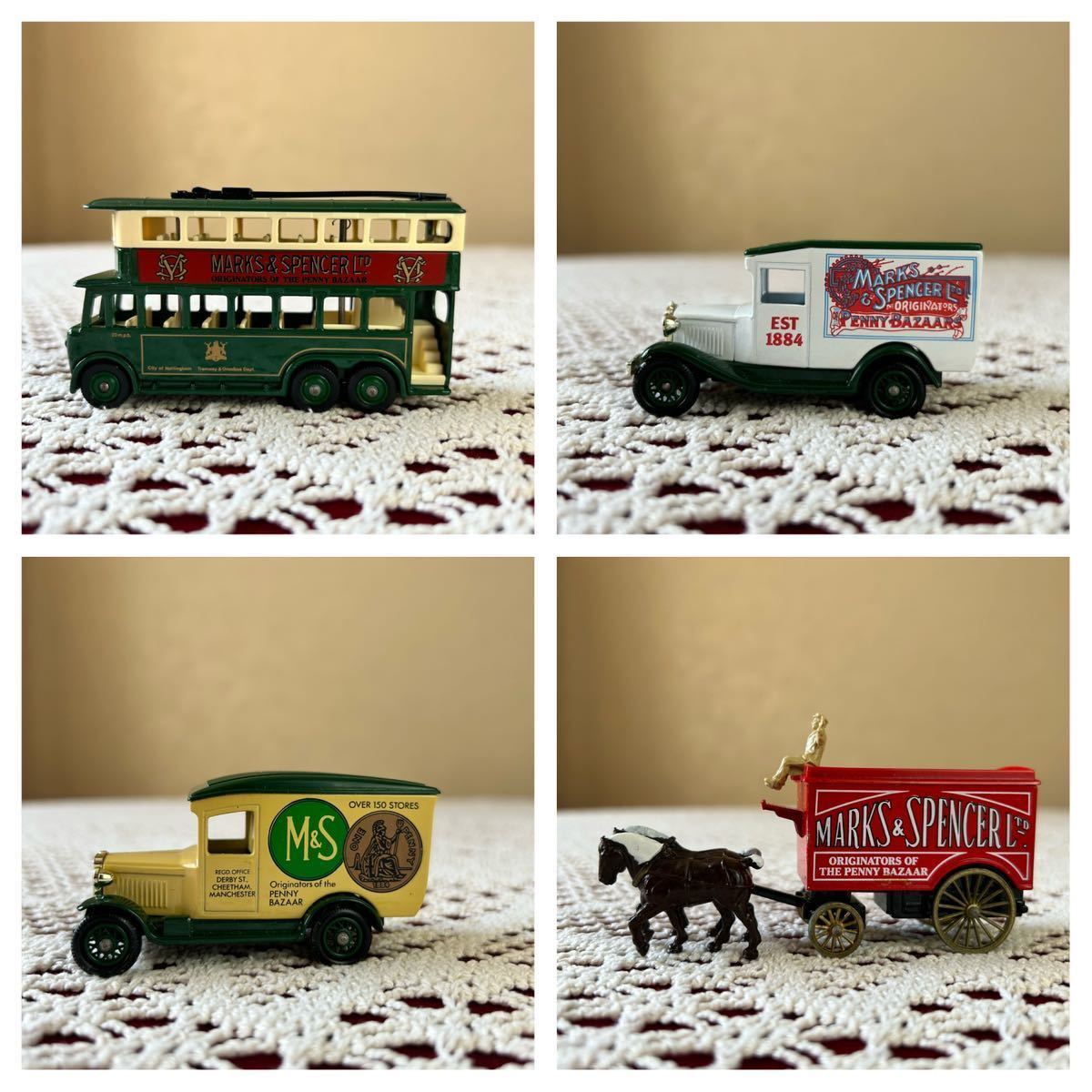 【国内発送653】英国ヴィンテージ LLEDO The DAYS GONE「Marks & Spencer マークス アンド スペンサー コレクション」 ミニカー4個セット拍卖