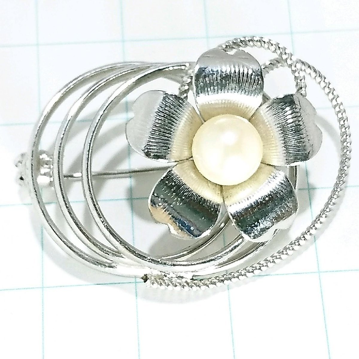 送料無料)ビンテージ☆パール お花モチーフ☆アンティークブローチ A17762拍卖