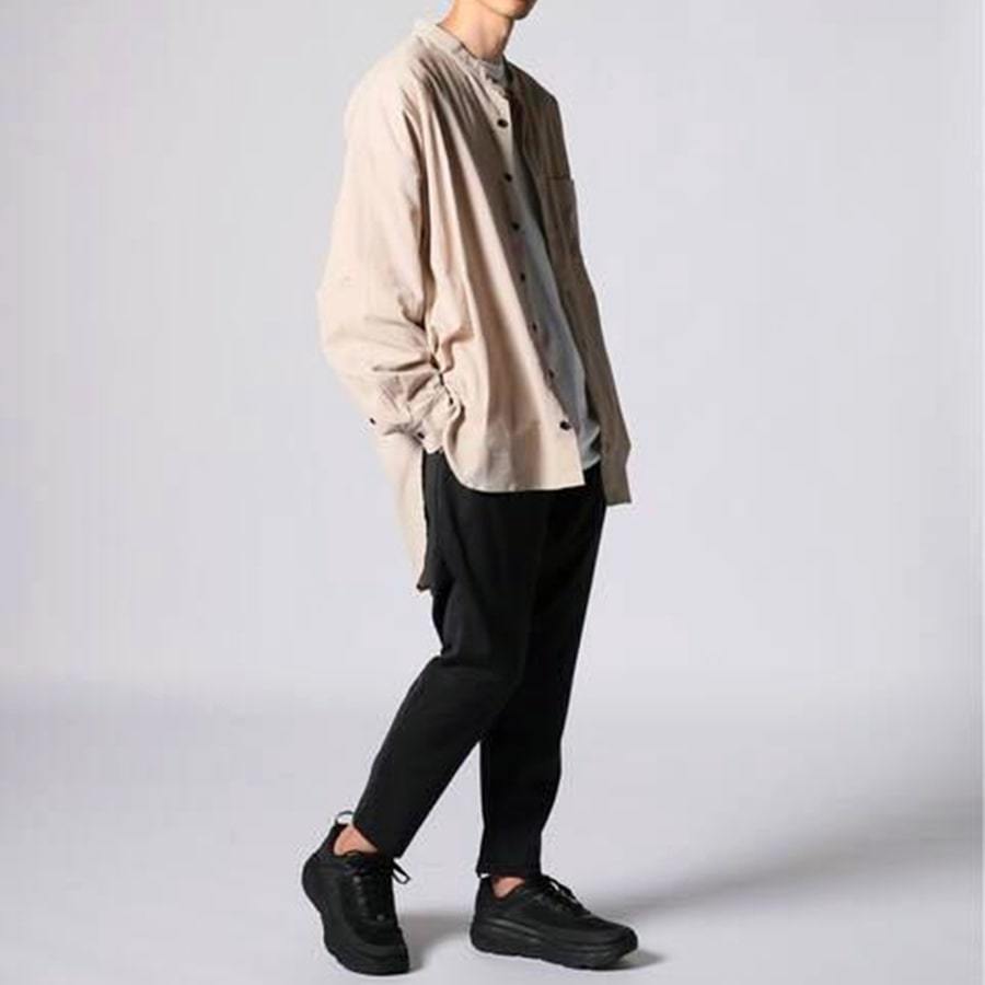 BASIS BROEK ノーカラー ロング シャツ 3 L XL ピンク オーバーサイズ トップス バシスブルック 薄手 春 夏 Bshop studious voaaov beams拍卖