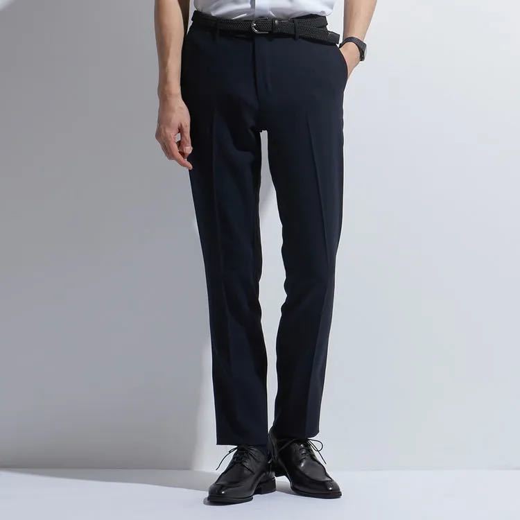 【サイズ88】高通気NON-IRON PANTS 単品紺無地プリント 裾上げ済み拍卖