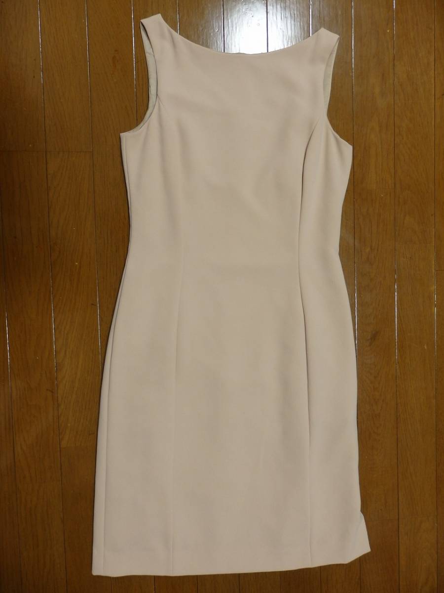 ANNE KLEINⅡ ベージュノースリーブワンピース 9号 身長160 バスト83 ヒップ90 中古 タキヒョー(株)製品 日本製 激安!拍卖