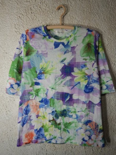 to6721 FELICE BELLO レディース 5-7分袖 花柄 総柄 デザイン tシャツ 人気 送料格安拍卖