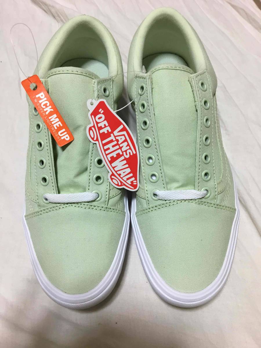 【送料無料!新品未使用!5998円即決!】VANSの定番「オールドスクール」のライムグリーン!只今の季節に最適!黒色パンツに映える綺麗な色拍卖