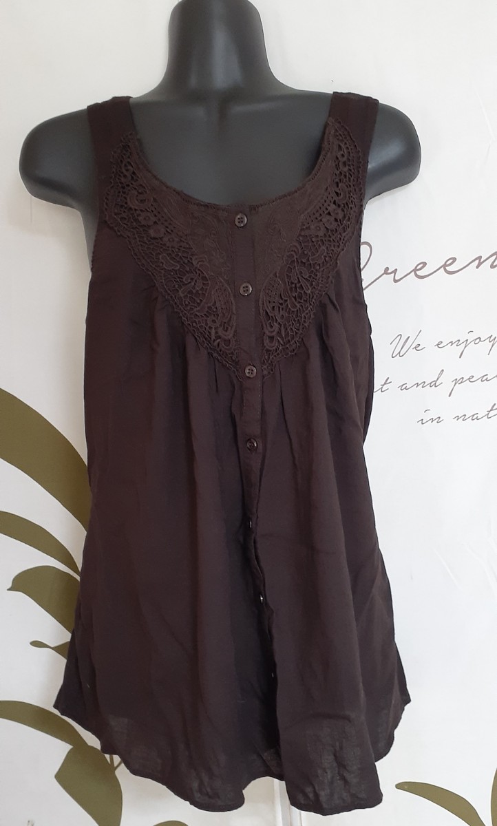 Y-5/1 LEPSIM ノースリーブブラウス 新品 サイズ F ブラウン拍卖