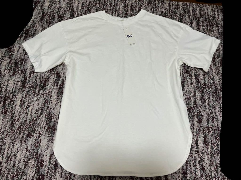 新品【ジーユー】ヘビーウェイトオーバーサイズT ホワイト 五分丈 3xl XXL 大きいサイズ 白半袖Tシャツ拍卖