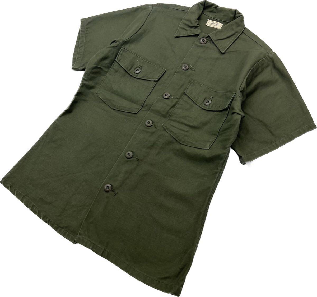 SELMA APPAREL ☆ US ARMY 76年 ミリタリー シャツ ワークシャツ 76年 米軍 半袖 リメイク 14.5-33 S相当 アメカジ ストリート 古着■S2072拍卖