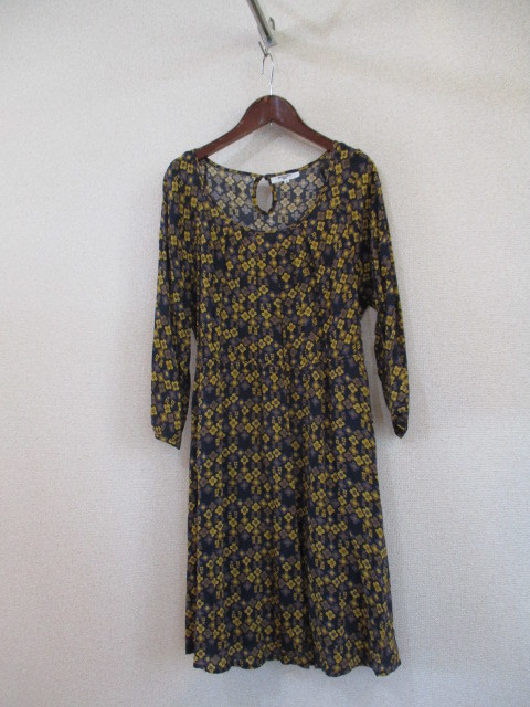 NATURALBEAUTYBASIC紺花柄7分袖ワンピ(USED)52018②)拍卖