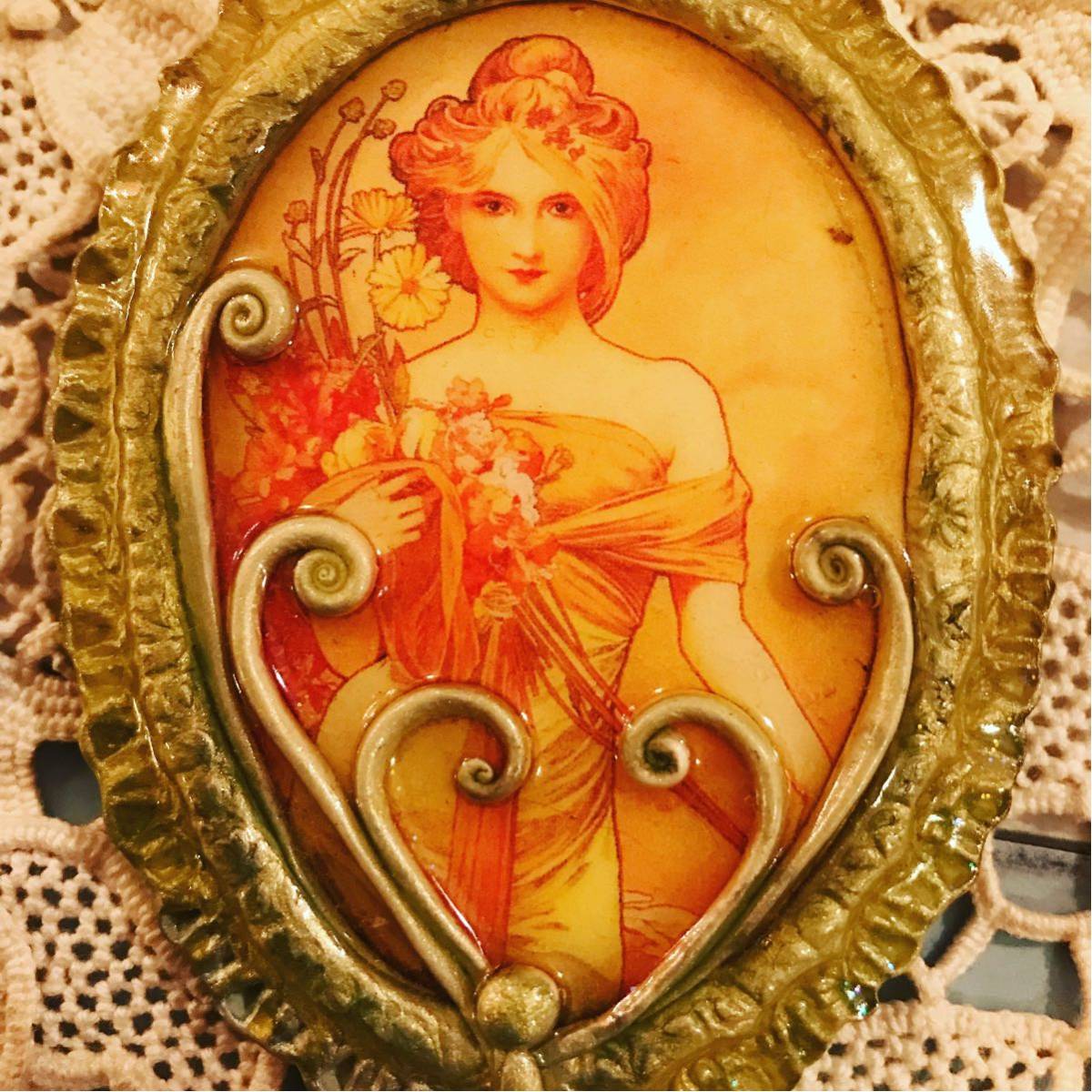 ★ハンドメイド★デコパージュブローチ エレガント拍卖