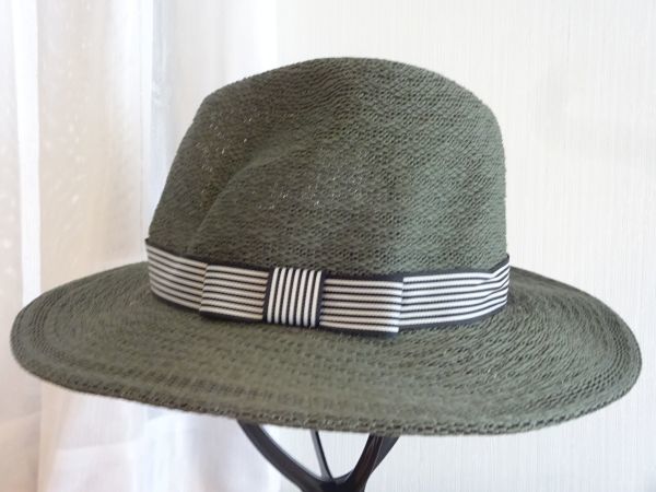 〜Made In KOREA〜メンズ・レディース 中折れハット サイズ57.5cm キャップ 帽子 緑色 スタイルハット拍卖
