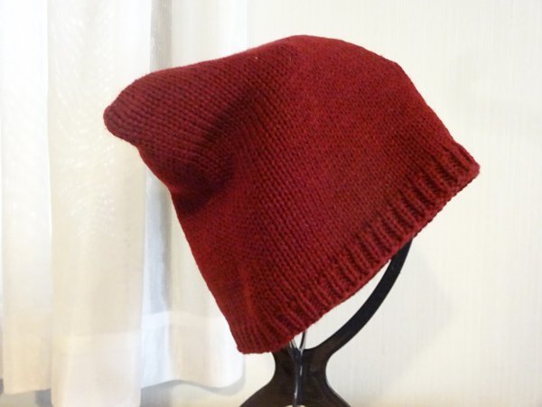 ・韓国製・スタイル帽子 男女兼用 ワインレッド ニット帽 サイズ57cm〜59cm キャップ 帽子拍卖