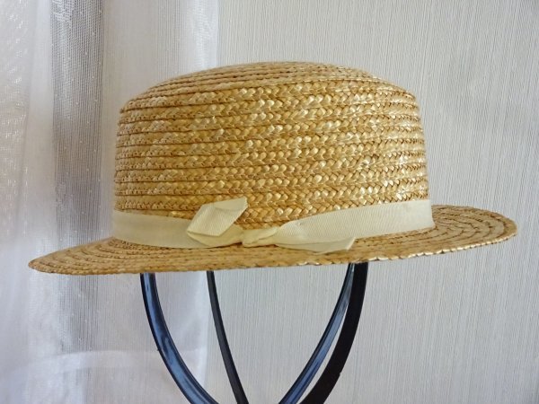 ↑ 全日本帽子協会 ↑ キッズ帽子・ガールズ ペーパーハット ポークパイハット サイズ52cm キャップ 帽子拍卖