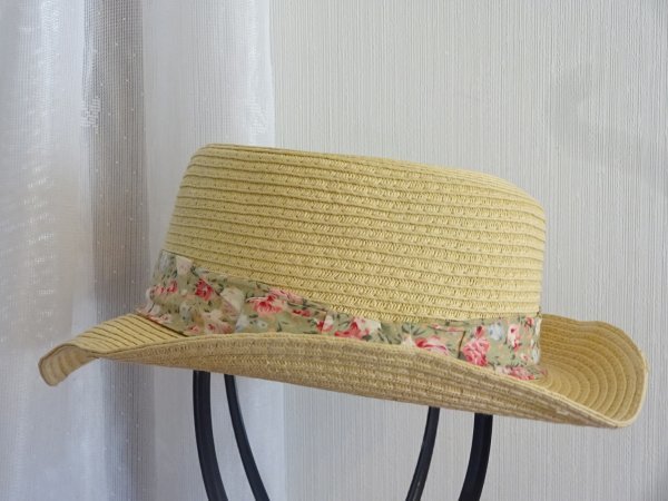 / オンワード/ レディース・ガールズ ポークパイハット スタイル帽子 サイズ57・5cm キャップ 帽子 ペーパー拍卖