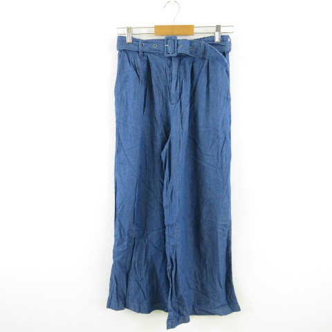 イング INGNI ワイドパンツ デニム ロング 青 M *A602 レディース拍卖