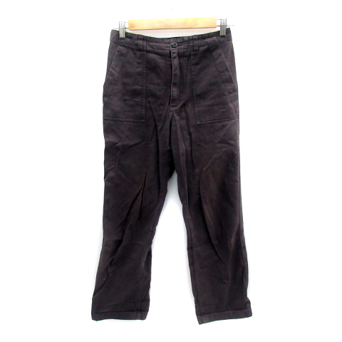 スローブ イエナ SLOBE IENA ベイカーパンツ ストレートパンツ ロング丈 無地 36 チャコールグレー /SY14 レディース拍卖