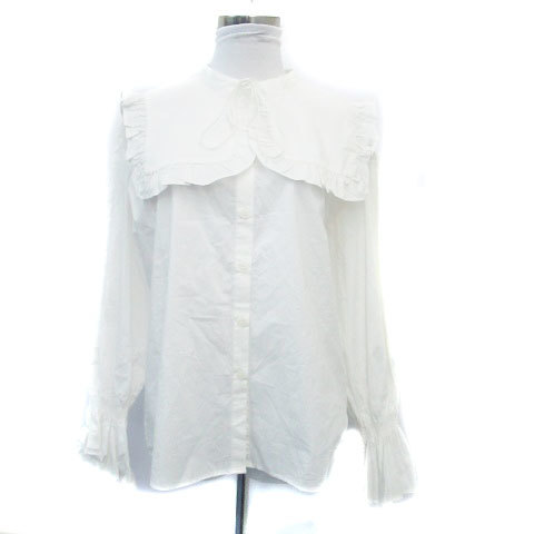 ワンアフター アナザー ナイスクラップ シャツ ブラウス 長袖 セーラーカラー バンドカラー 衿付き 2way F オフホワイト レディース拍卖