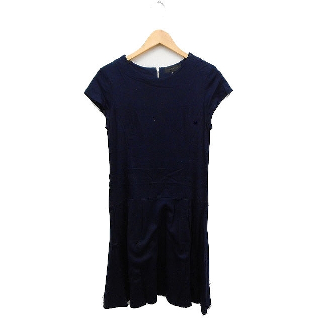 アンタイトル UNTITLED フレア ワンピース ロング キャップスリーブ 無地 2 ネイビー 紺 /FT31 レディース拍卖