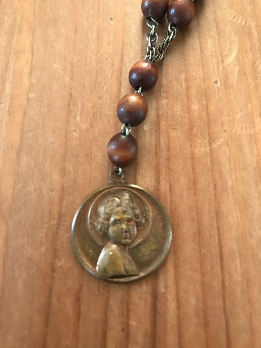 レア プラハの幼子イエズス 小ロザリオ 木製ビーズ コレクタブル 骨董 アンティーク拍卖