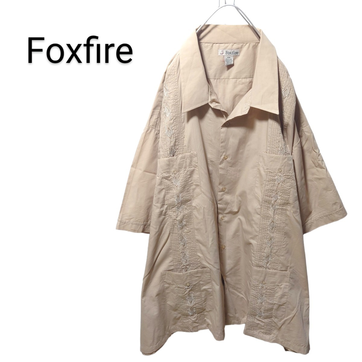 【Foxfire】VINTAGE 刺繍入り キューバシャツ A-1029拍卖