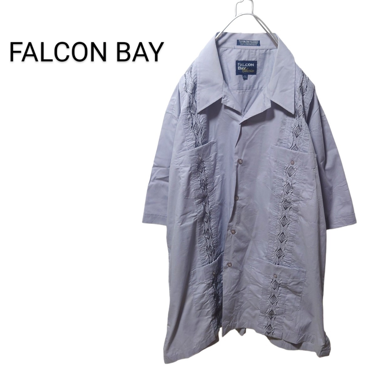 【FALCON BAY】VINTAGE 刺繍入り キューバシャツ A-1036拍卖