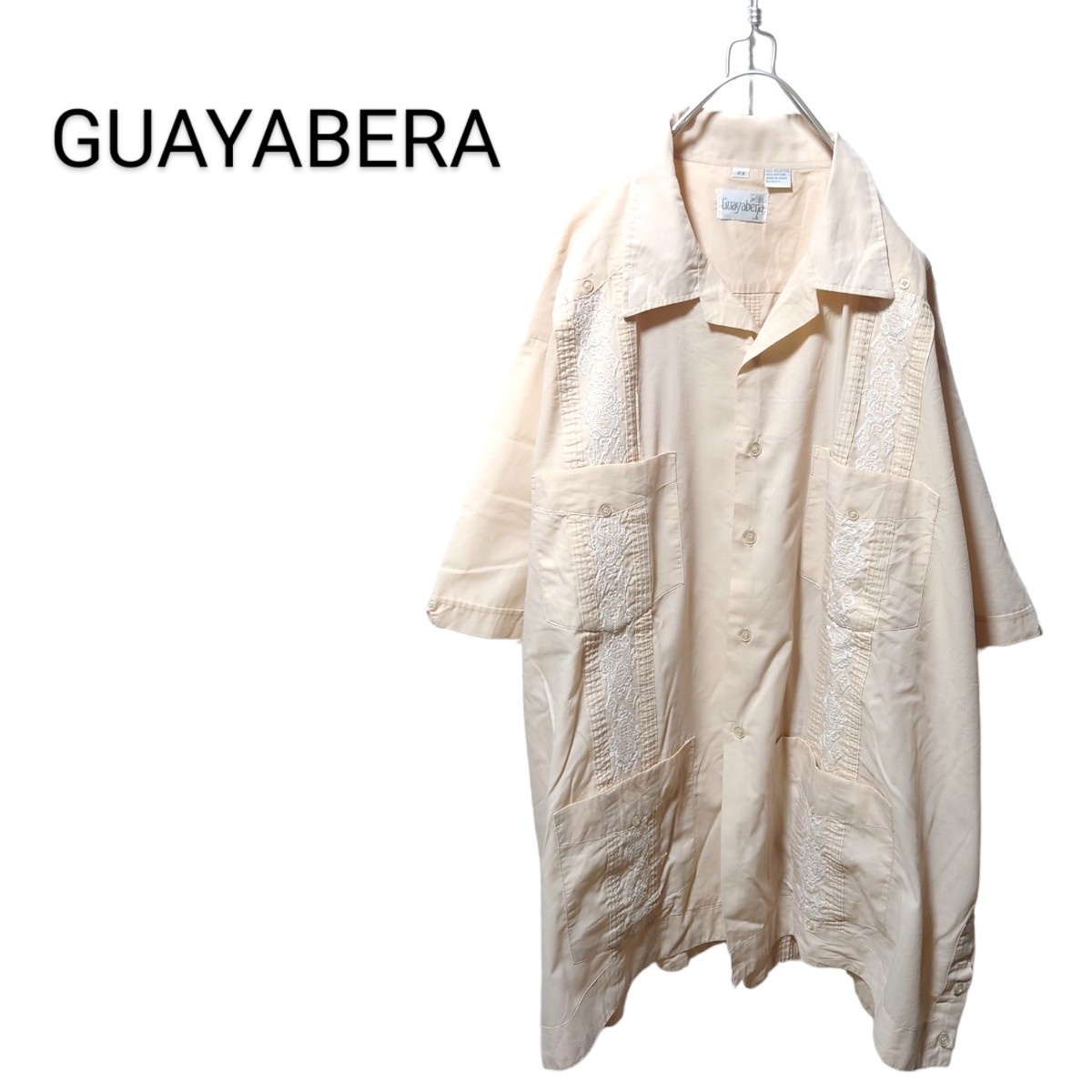 【GUAYABERA】VINTAGE 刺繍入り キューバシャツ A-1042拍卖