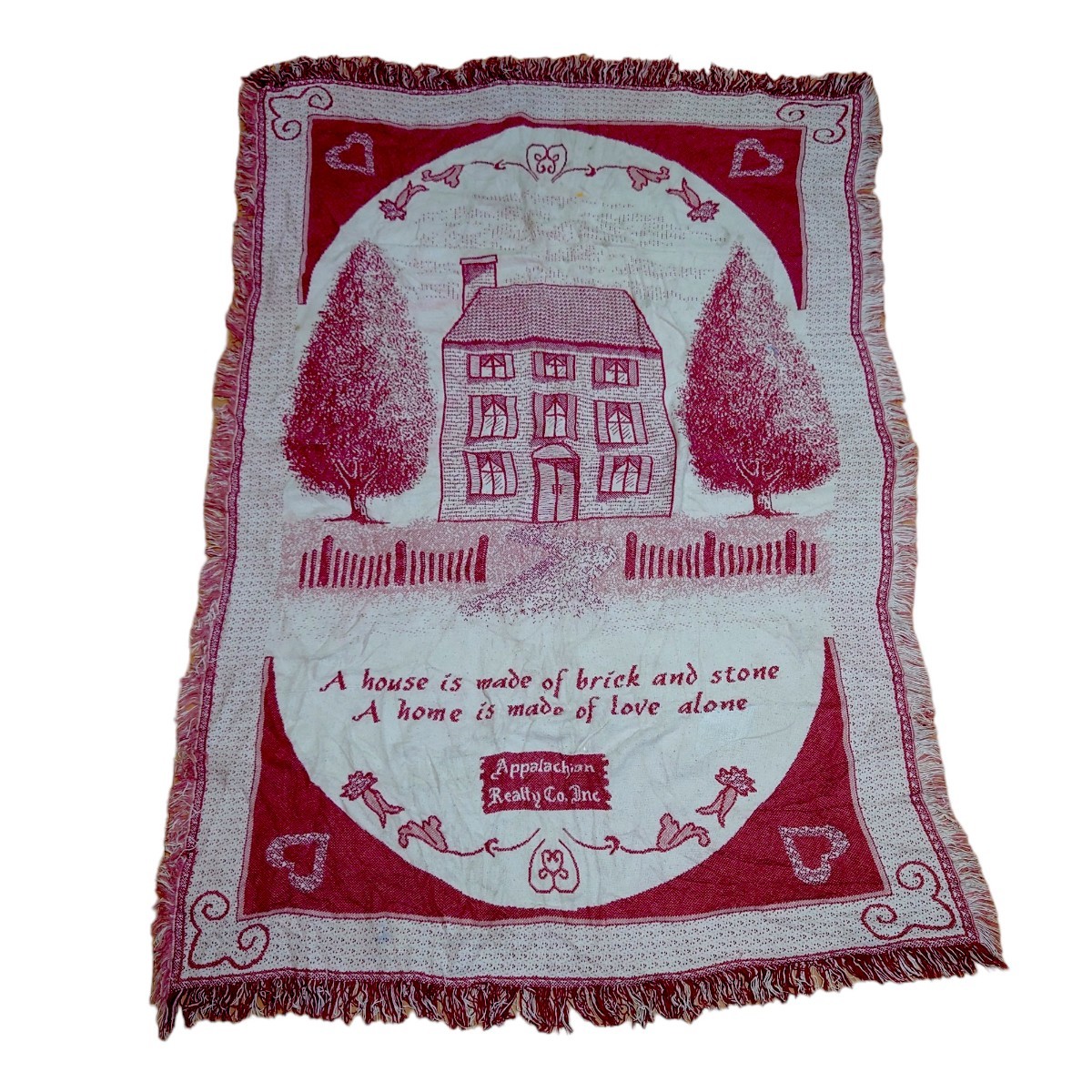 USA製 vintageラグ カーペット マルチカバー、レンガの家 076拍卖