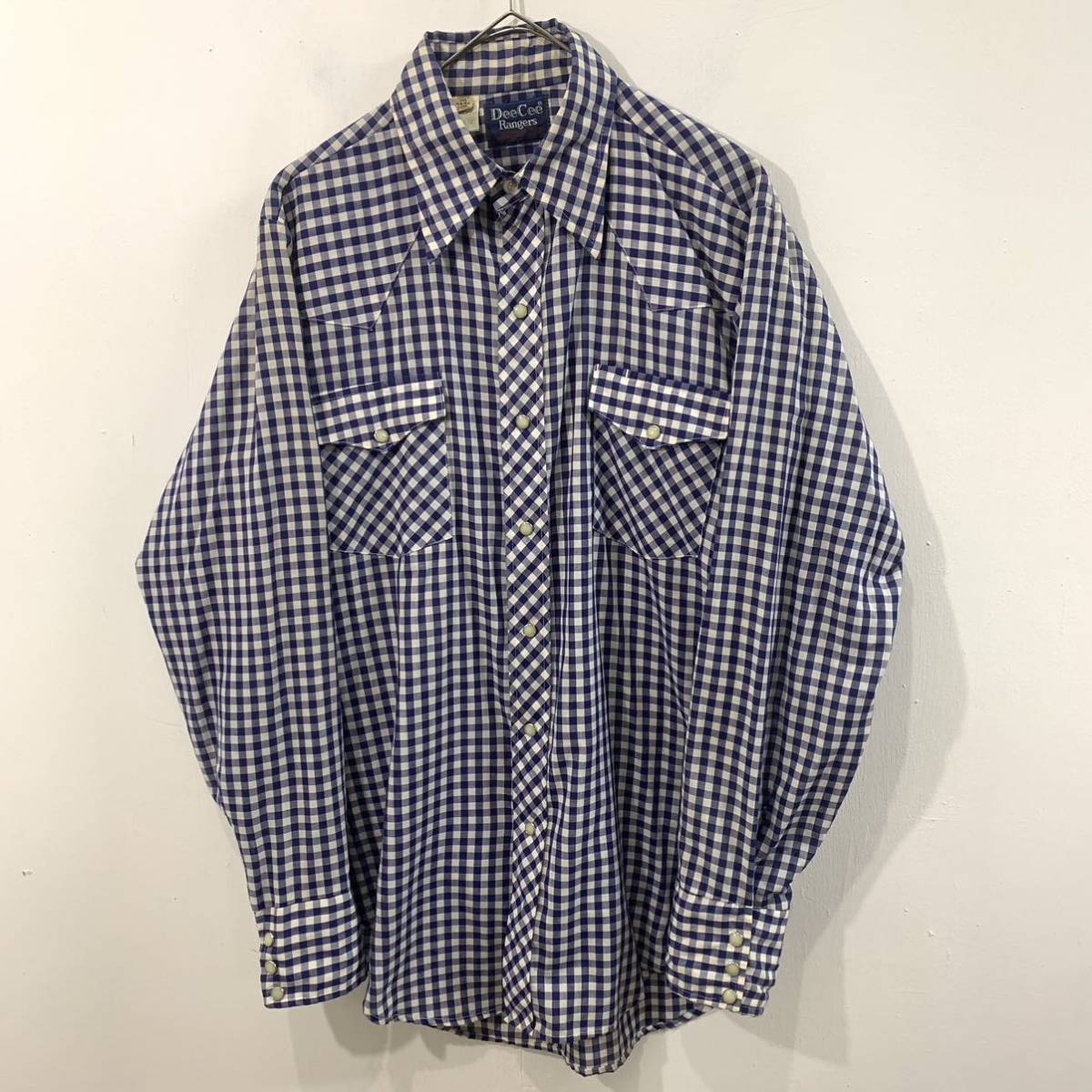 70s VINTAGE Washington DEE CEE Rangers アメリカ製 USA製 ウエスタンシャツ 長袖 希少 ギンガムチェック【レターパックプラス郵送可】D拍卖