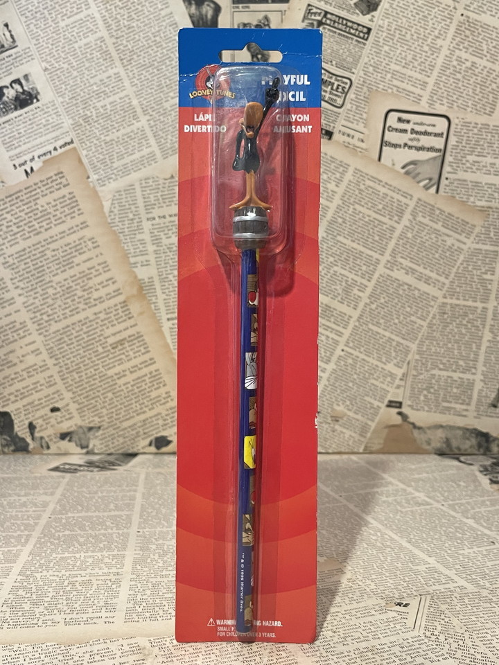 ☆1990年代/ダフィーダック/フィギュア付き鉛筆/ルーニーテューンズ/即決ビンテージUSA/Daffy Duck/Pencil(90s/MOC) LT-025拍卖