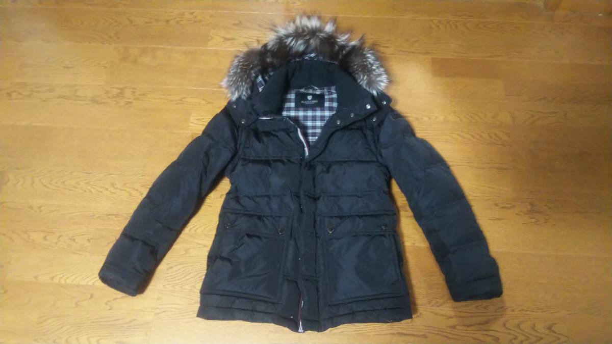 美品 ブラックレーベルクレストブリッジ 黒 ダウンジャケット リアルファー H拍卖