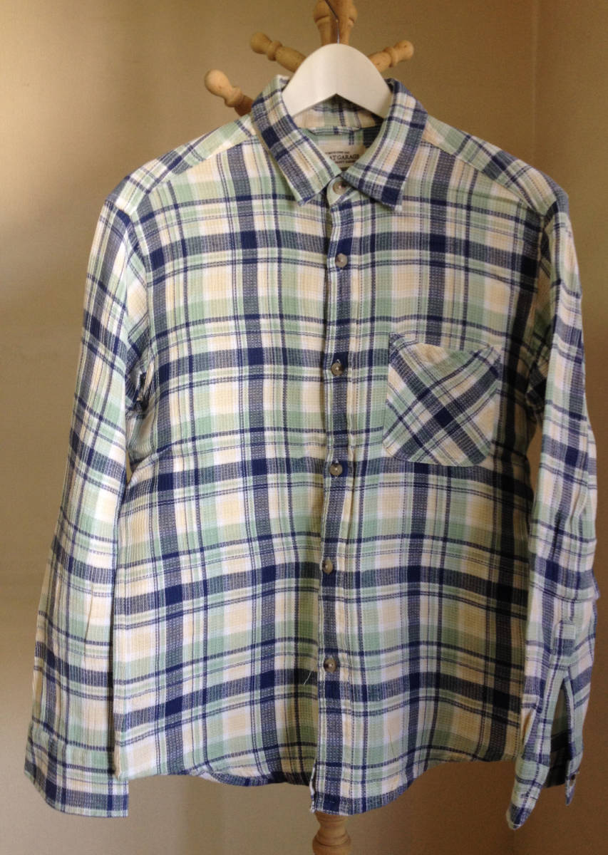 モートガラージ moat garage 襟付き長袖シャツ サマー M-L 美品 メンズ拍卖