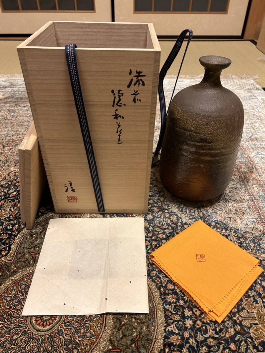 人間国宝 伊勢崎淳 備前 徳利花生拍卖