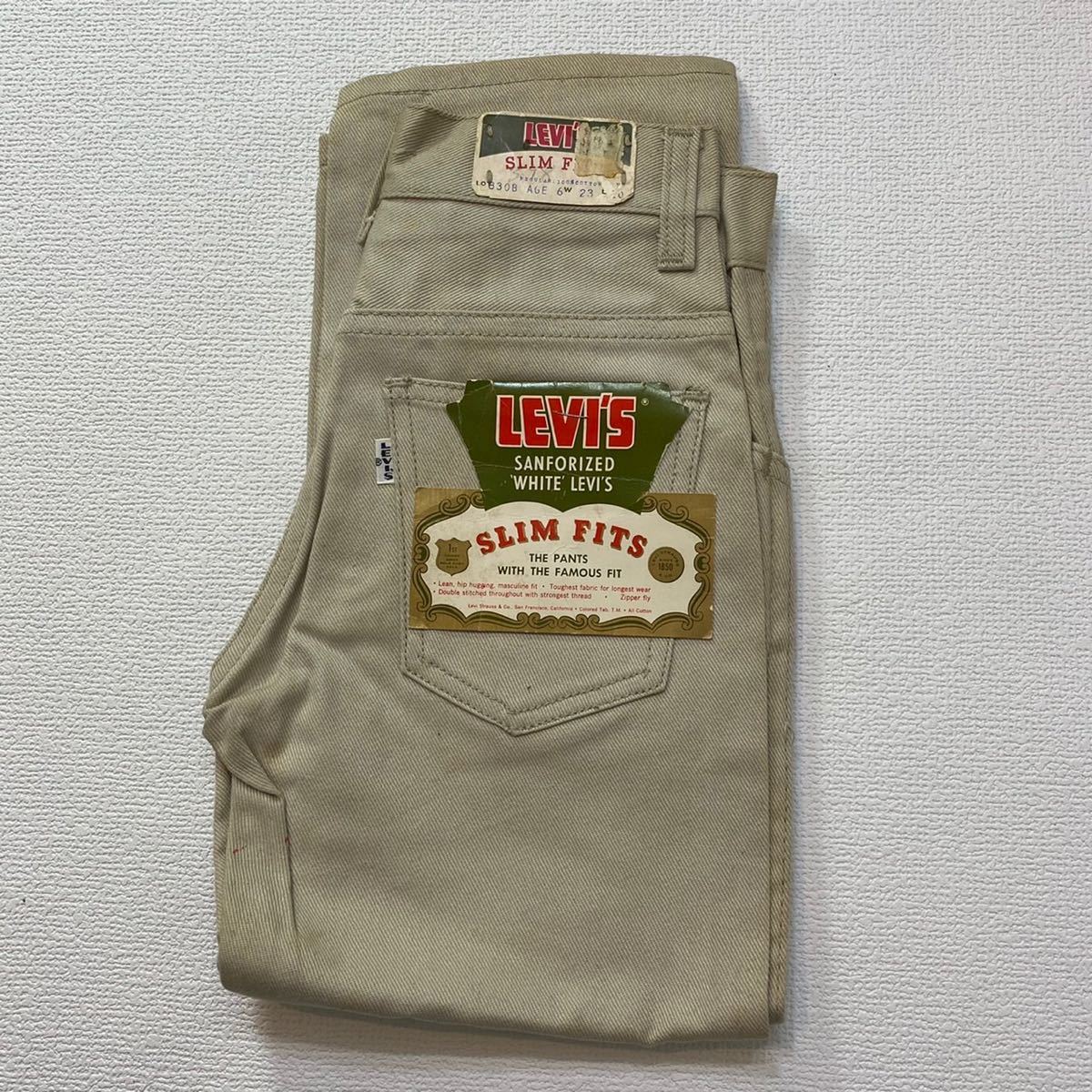 K78 希少 デッドストック 60 年代 アメリカ 製 Levi's 830B カツラギ SLIM FITパンツ ベージュ ビンテージ キッズ リーバイス vintage 6拍卖