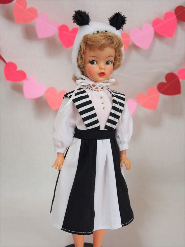 Doll Dressing*ハンドメイド タミーちゃんサイズお洋服セット人形/アウトフィット衣装/ブラウス/スカート/パンダ帽子/ドール服/ドレスtammy拍卖