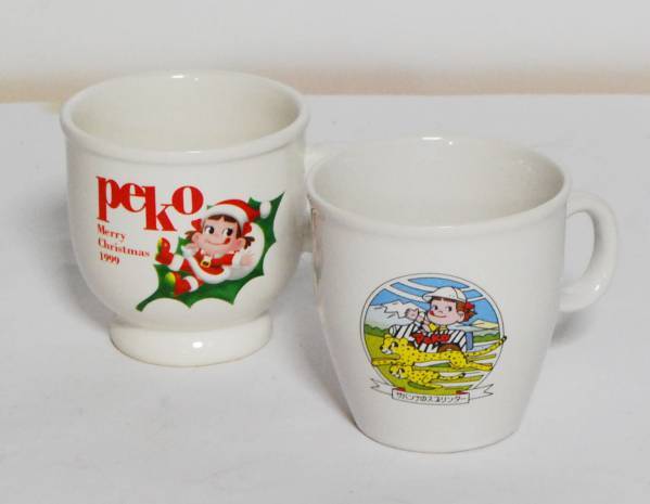 ■不二家■ ペコちゃん マグカップ プリン 2客 X'mas チーター拍卖