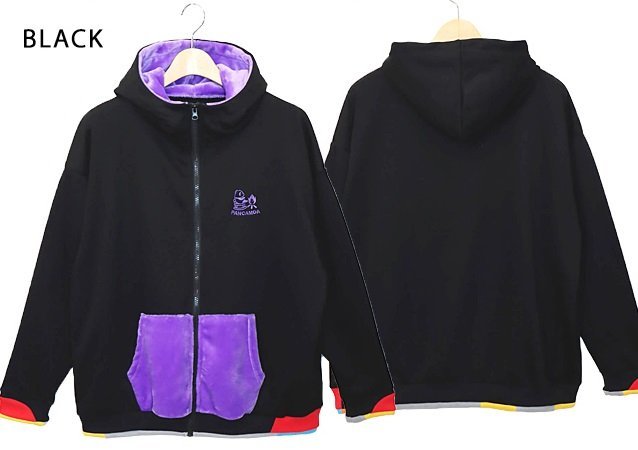 PANCAMDA ファー×裏毛クレイジー切替パーカー◆PANDIESTA JAPAN ブラックMサイズ 592363 パンディエスタジャパン パンダ アウトドア拍卖