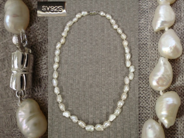 パール ツンツンした ネックレス SV925刻印 バロックパール Baroque Pearl拍卖