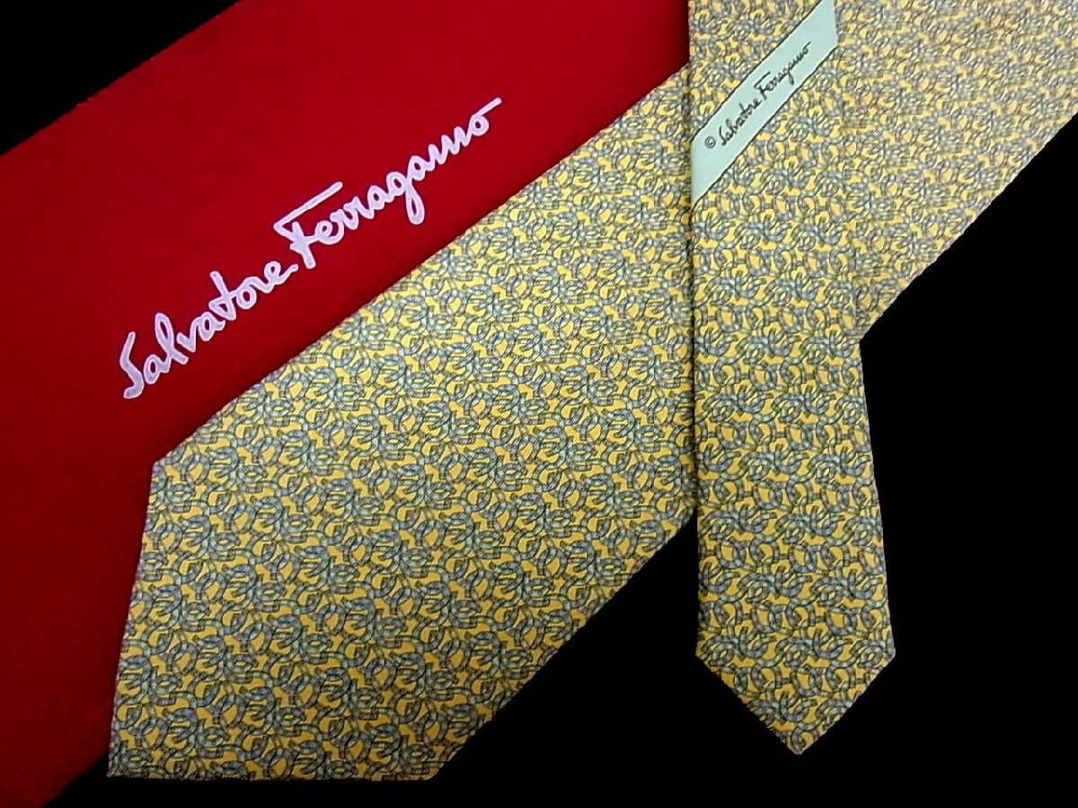 ♪今週の特売980円~♪1104♪状態並品【Ferragamo】フェラガモ【蹄鉄 馬具 柄】ネクタイ♪拍卖