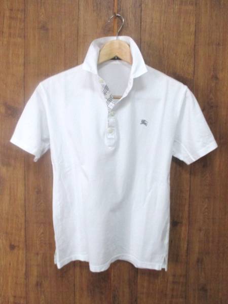 ☆バーバリーブラックレーベル 半袖 ポロシャツ/白/メンズ/2拍卖