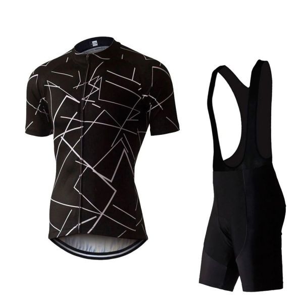 新品 サイクルジャージ 上下セット No34 Mサイズ ブラック フルジップ ウェア 半袖 メンズ サイクリング MTB 自転車 ロードバイク拍卖